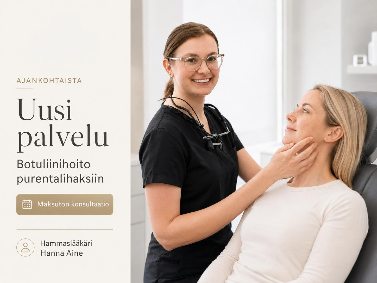 Pohteen lohjenneen hampaan palveluseteli käy Tuiran Hampaassa Oulun Tuirassa – omavastuu 90 €.